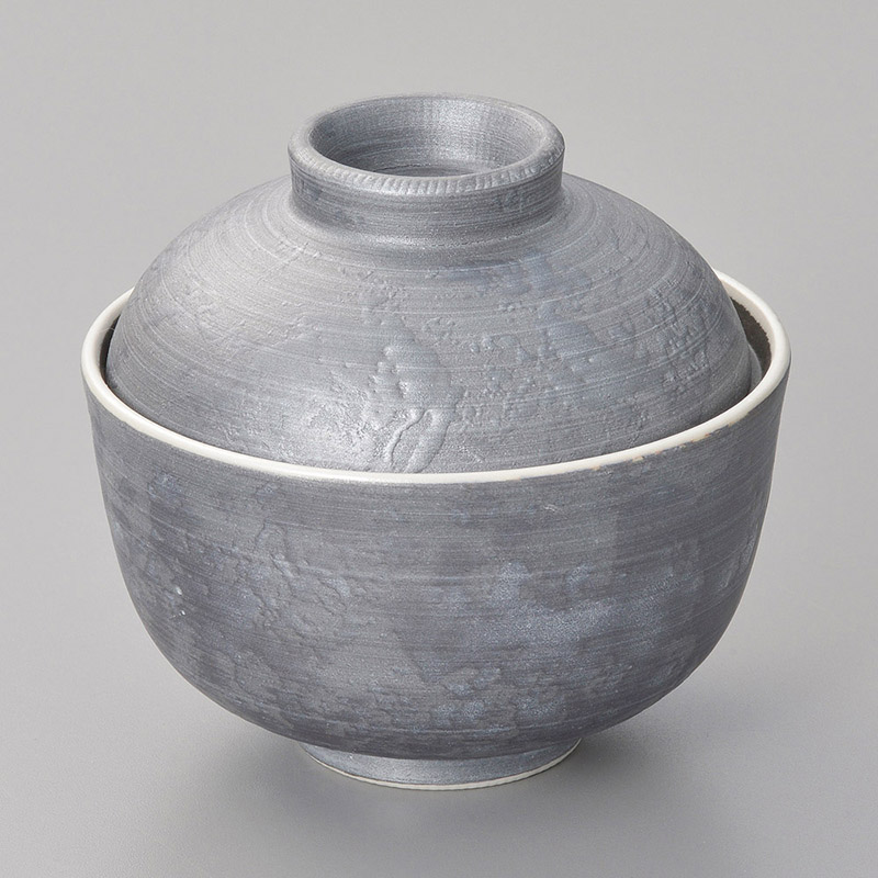 山万 15906-130 いぶし銀巻円菓子碗  1個（ご注文単位1個）【直送品】