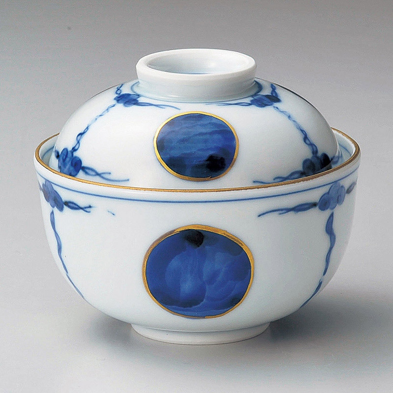 山万 15802-140 青丸紋小煮物碗  1個（ご注文単位1個）【直送品】