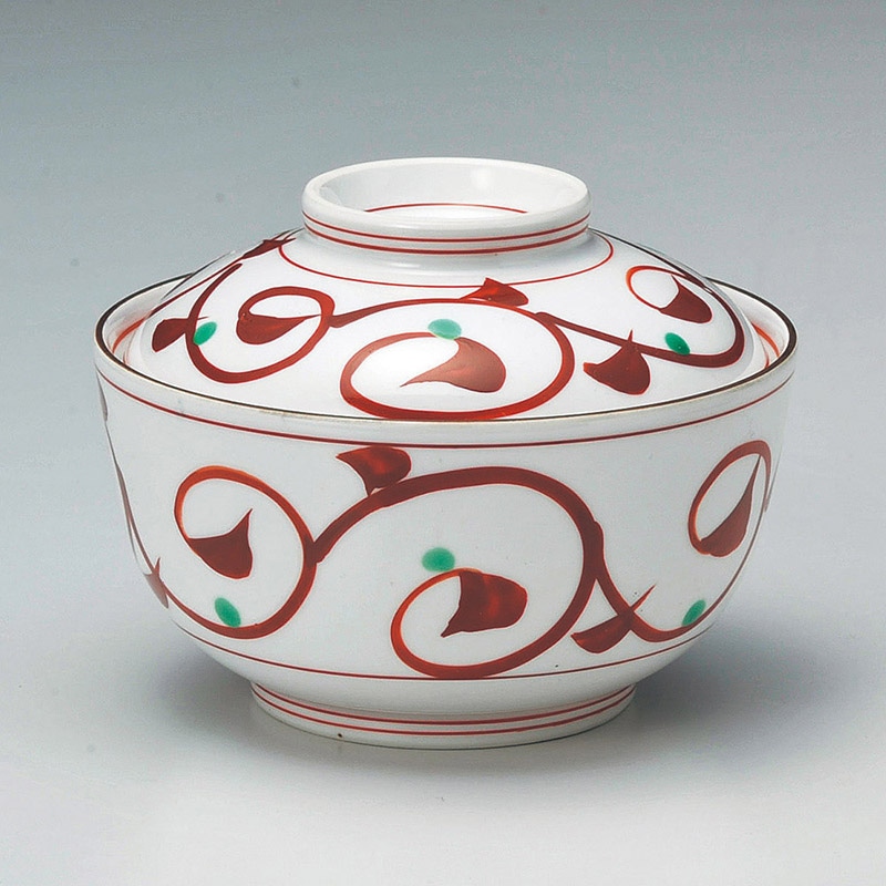 山万 15910-450 赤絵唐草煮物碗  1個（ご注文単位1個）【直送品】