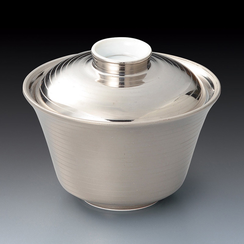 山万 15810-450 プラチナ千段筋蓋物 (小) 1個（ご注文単位1個）【直送品】