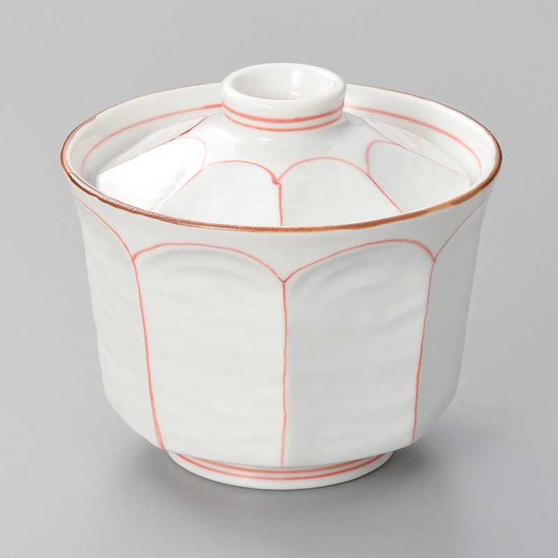 山万 15826-460 面取り(赤)蓋物  1個（ご注文単位1個）【直送品】