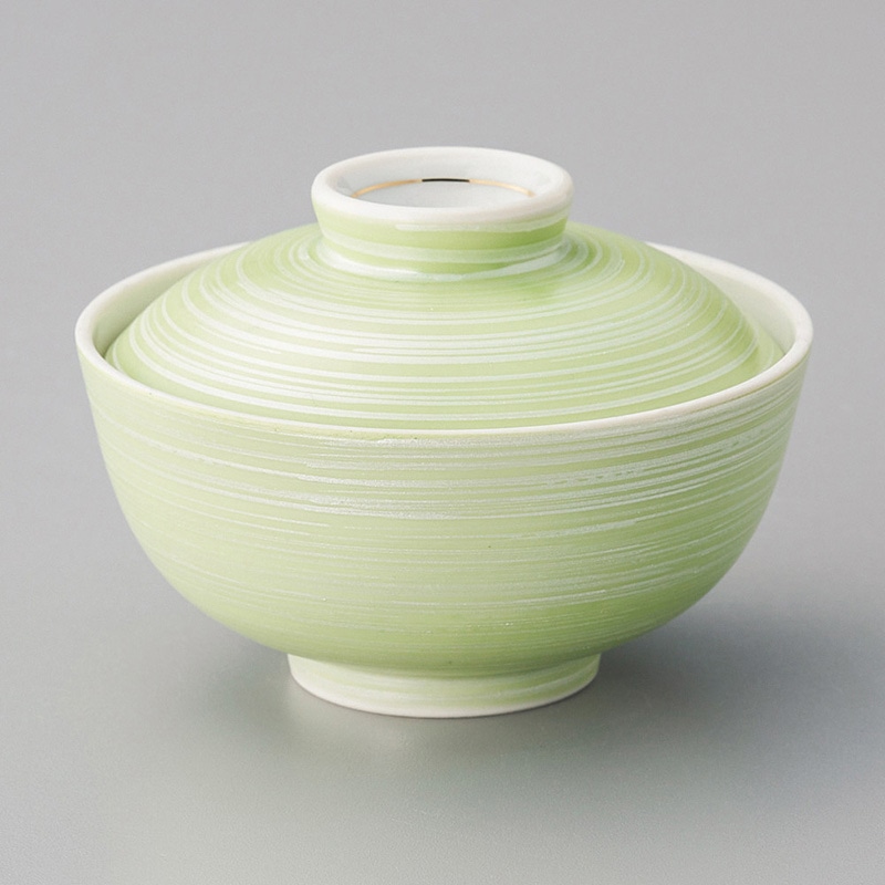 山万 15718-470 柳緑銀刷毛万福むし碗  1個（ご注文単位1個）【直送品】