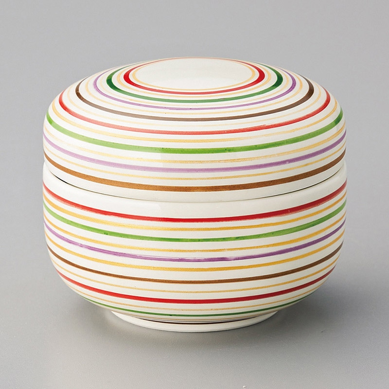 山万 16013-450 黄地金独楽筋夏目型蒸し碗  1個（ご注文単位1個）【直送品】