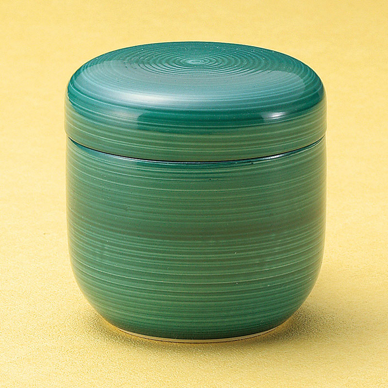 山万 16120-550 グリーン巻夏目型むし碗  1個（ご注文単位1個）【直送品】