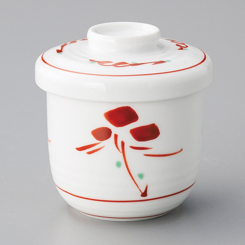 山万 16038-130 赤絵小花六兵衛むし碗  1個（ご注文単位1個）【直送品】