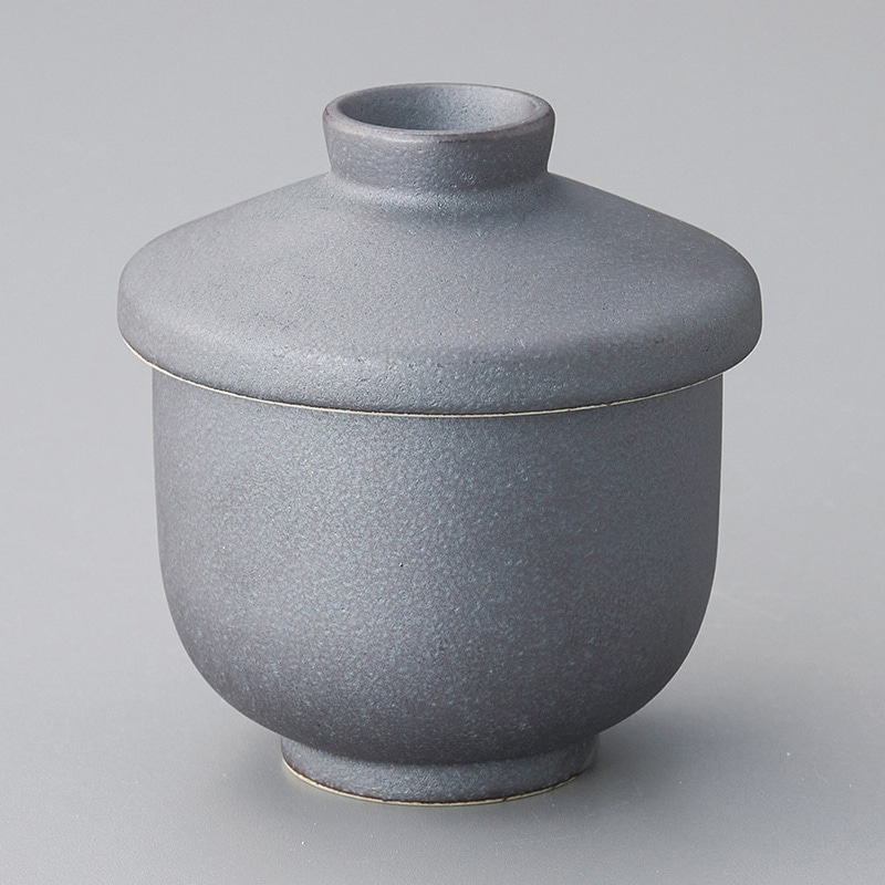 山万 16213-130 いぶし黒むし碗  1個（ご注文単位1個）【直送品】