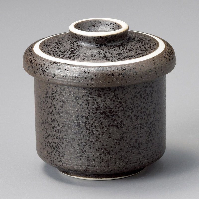 山万 16313-550 黒化粧むし碗  1個（ご注文単位1個）【直送品】
