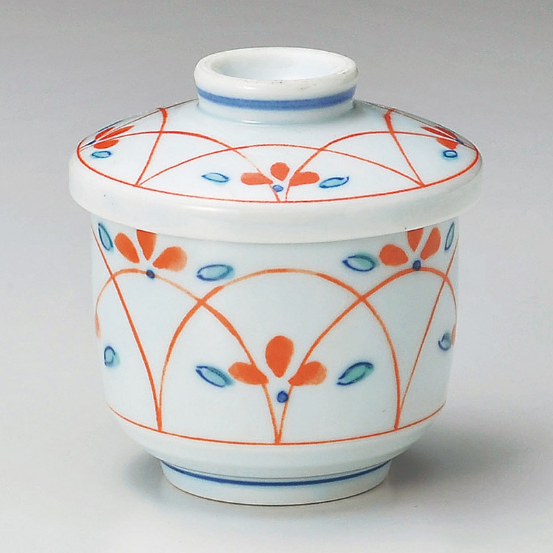 山万 16319-020 赤小花むし碗  1個（ご注文単位1個）【直送品】