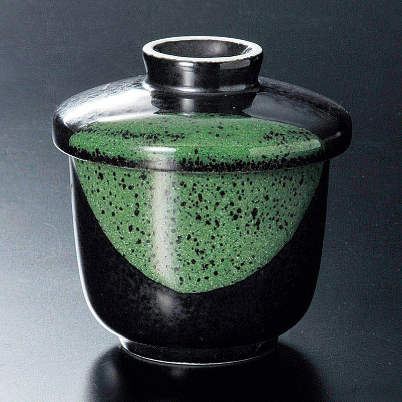 山万 16219-550 グリン黒水晶むし碗  1個（ご注文単位1個）【直送品】