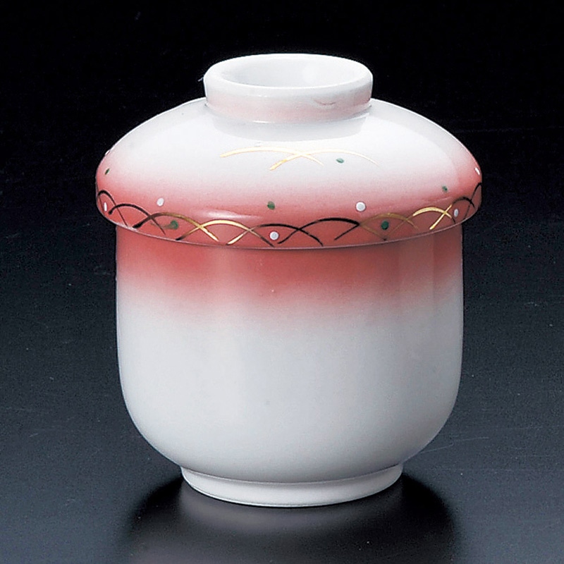 山万 16413-550 ピンク吹武蔵野むし碗  1個（ご注文単位1個）【直送品】