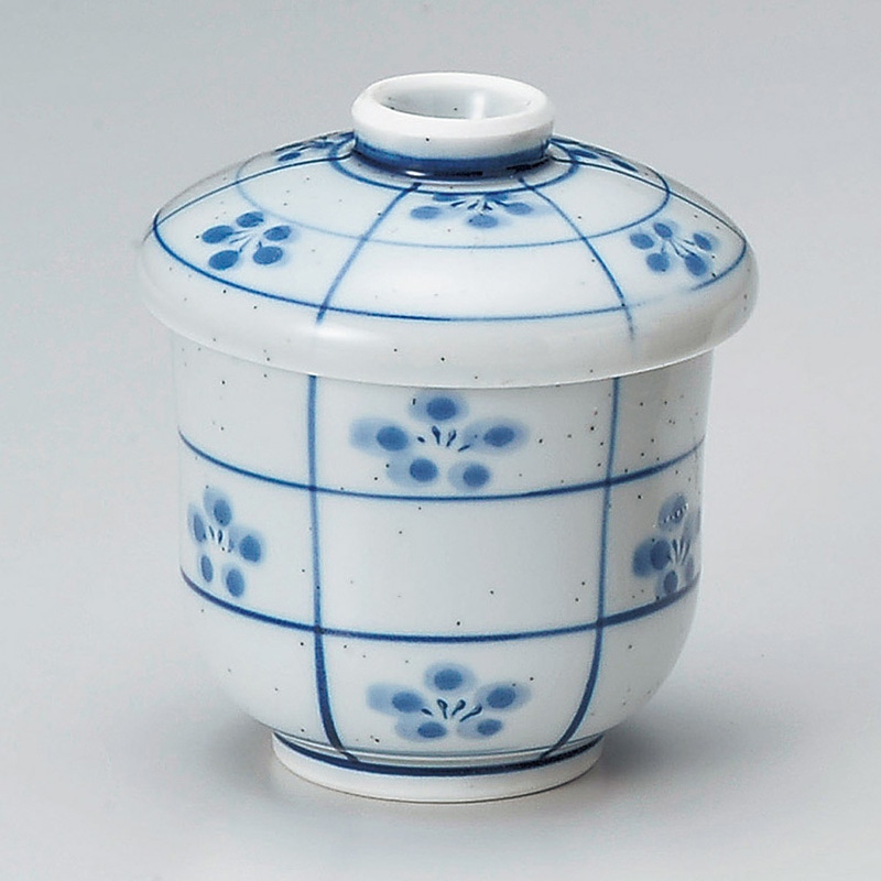 山万 16432-550 梨地市松梅むし碗  1個（ご注文単位1個）【直送品】