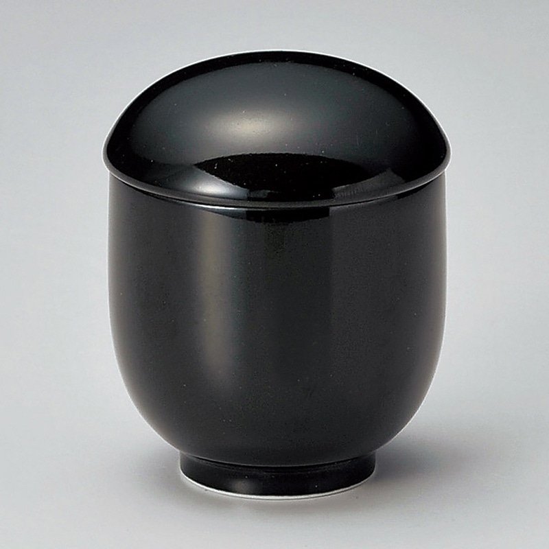 山万 16424-730 黒小蓋碗(有田焼)  1個（ご注文単位1個）【直送品】