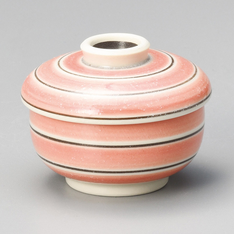 山万 16617-570 太駒筋ミニ蒸碗(赤)  1個（ご注文単位1個）【直送品】