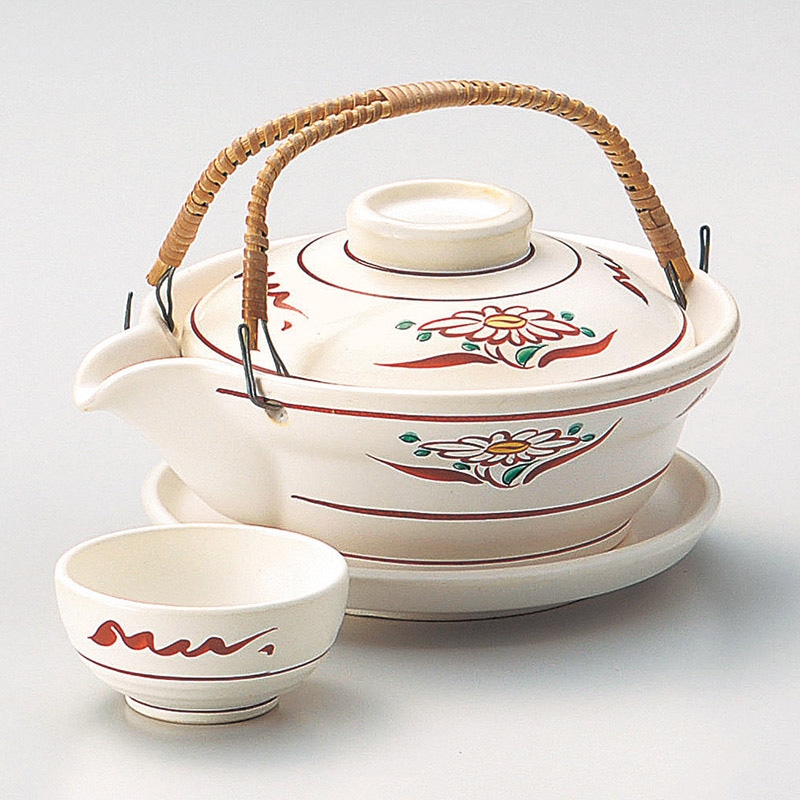 山万 16804-130 赤絵花土瓶むし  1個（ご注文単位1個）【直送品】