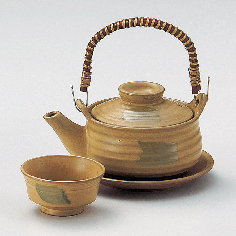 山万 16815-640 オリベ刷毛目切立土瓶むし  1個（ご注文単位1個）【直送品】