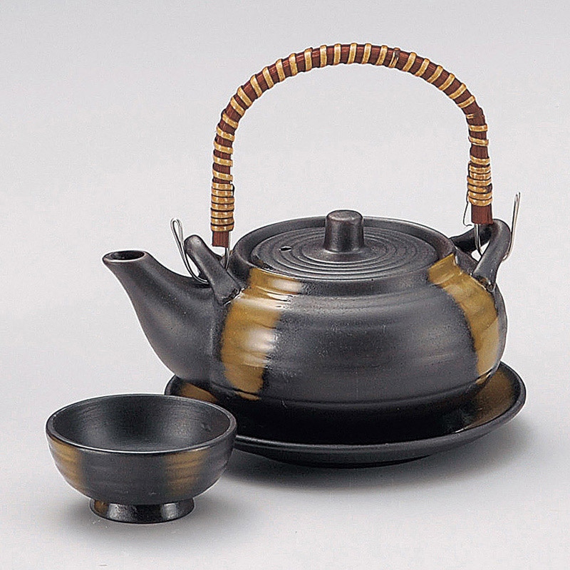 山万 16904-Y0 黒吹き丸形土瓶むし  1個（ご注文単位1個）【直送品】