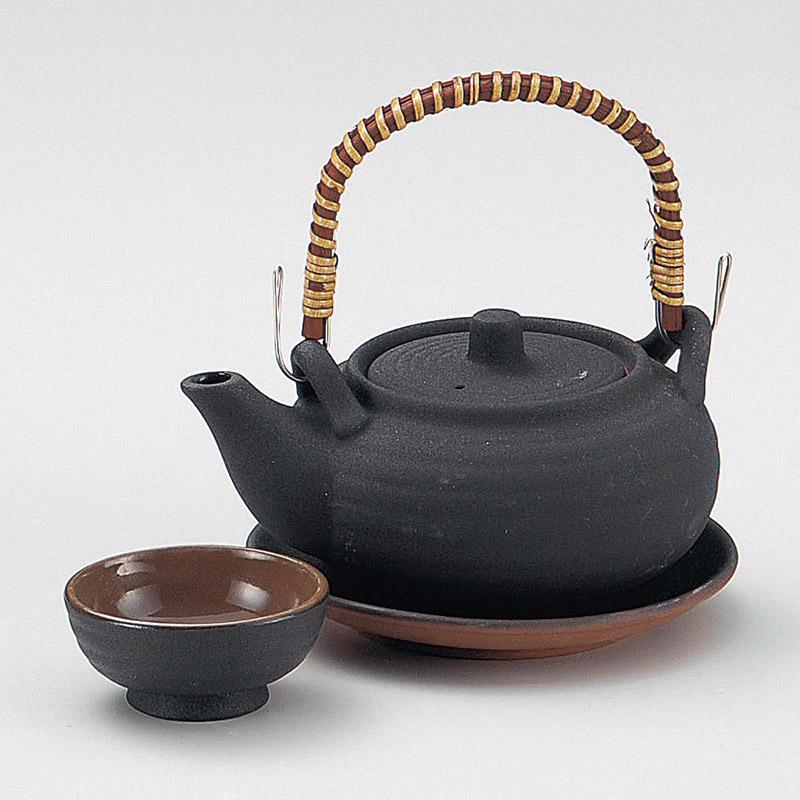 山万 16901-Y0 黒釉丸形土瓶むし  1個（ご注文単位1個）【直送品】