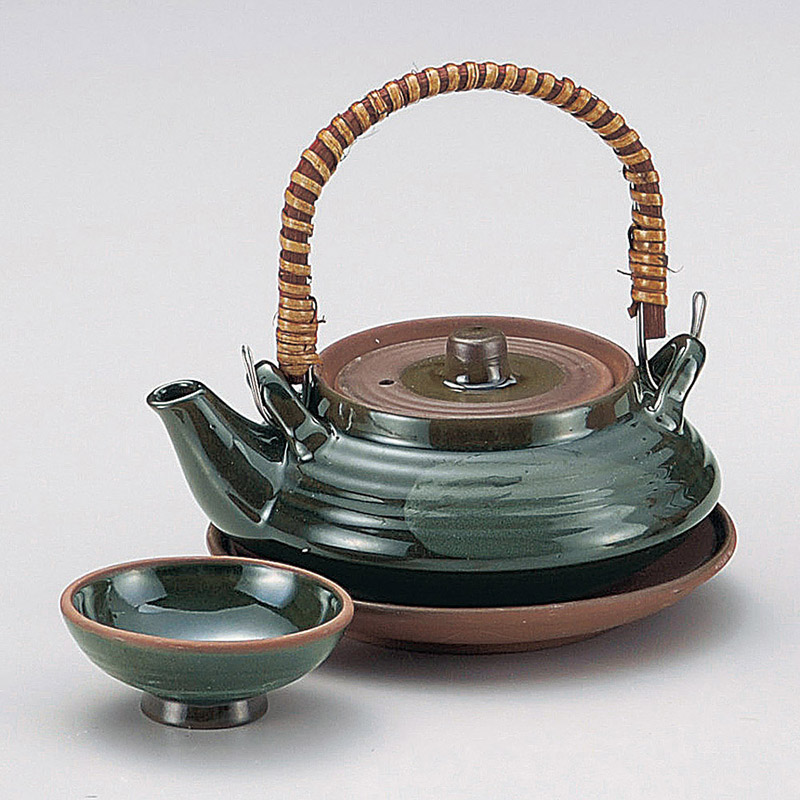 山万 16915-Y0 オリベ平型土瓶むし  1個（ご注文単位1個）【直送品】