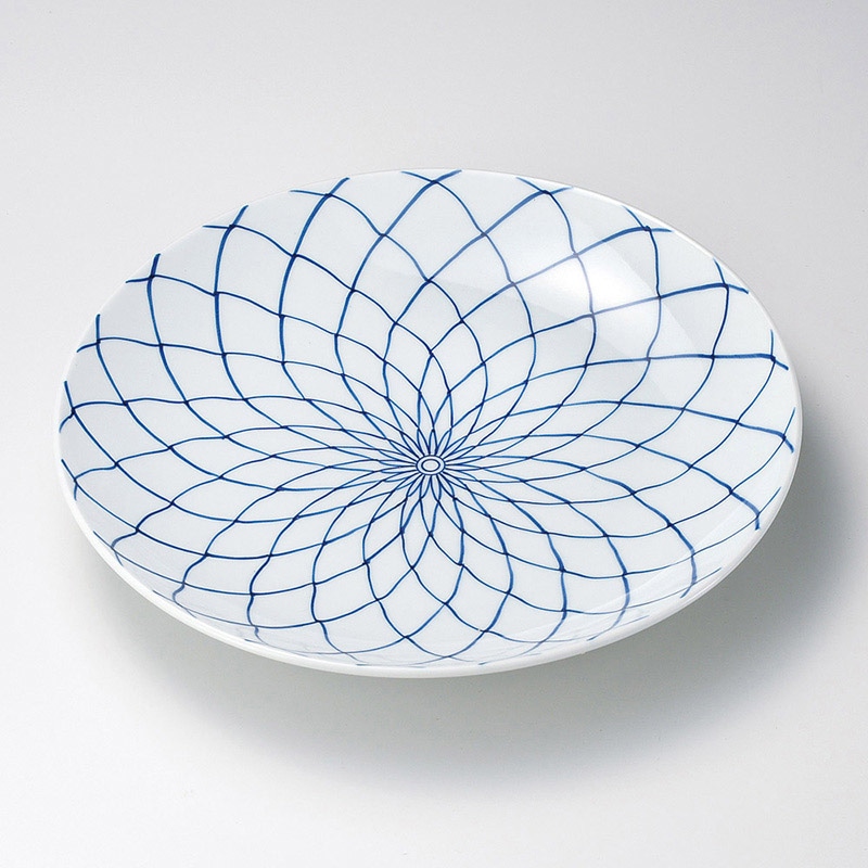 山万 17033-730 手描網10号皿(有田焼)  1個（ご注文単位1個）【直送品】