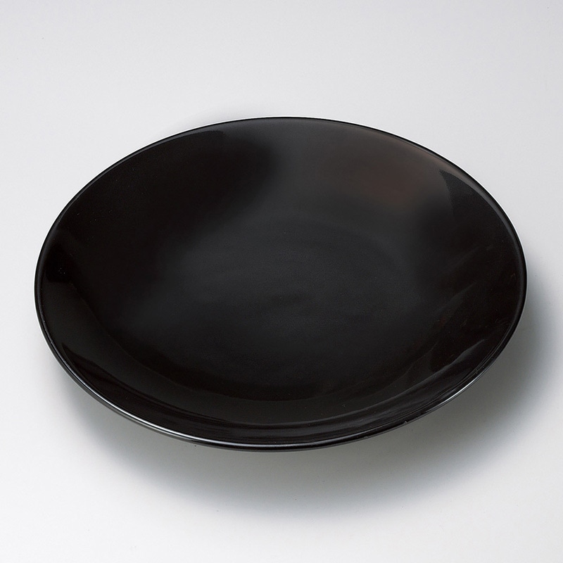 山万 17038-730 黒釉12号皿(有田焼)  1個（ご注文単位1個）【直送品】