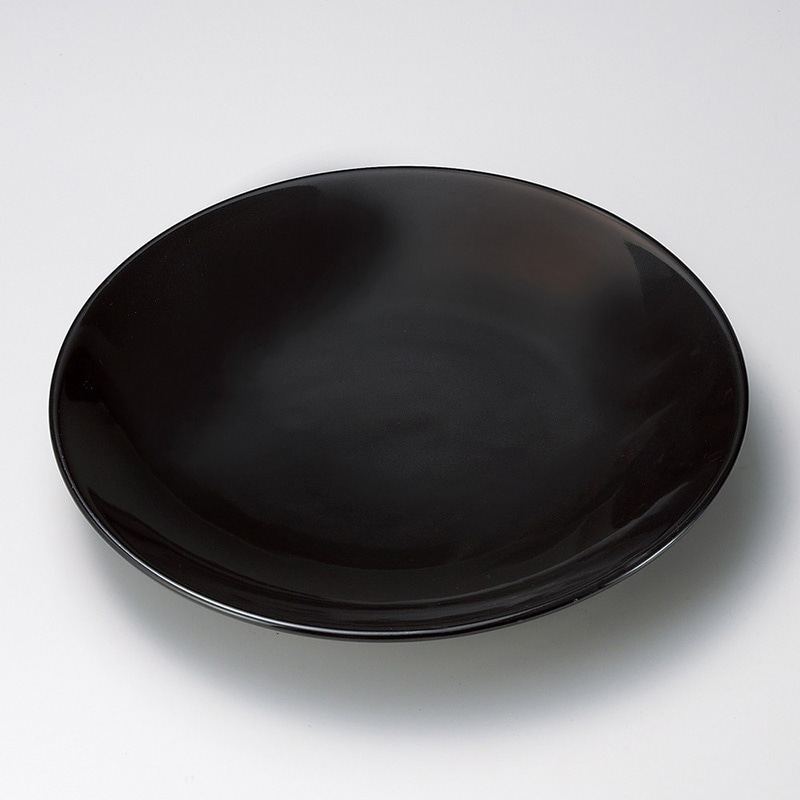 山万 17040-730 黒釉10号皿(有田焼)  1個（ご注文単位1個）【直送品】