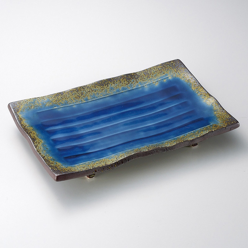 山万 17106-730 南蛮ルリ盛込皿(大)(有田焼) 1個（ご注文単位1個）【直送品】