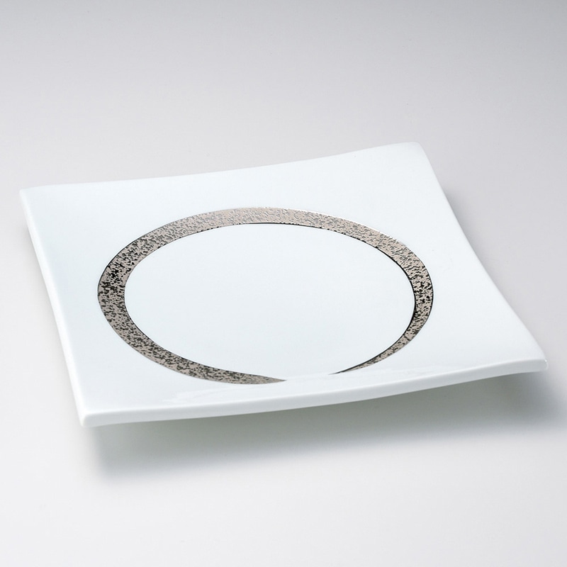 山万 17111-730 プラチナ禅6号角皿(有田焼)  1個（ご注文単位1個）【直送品】