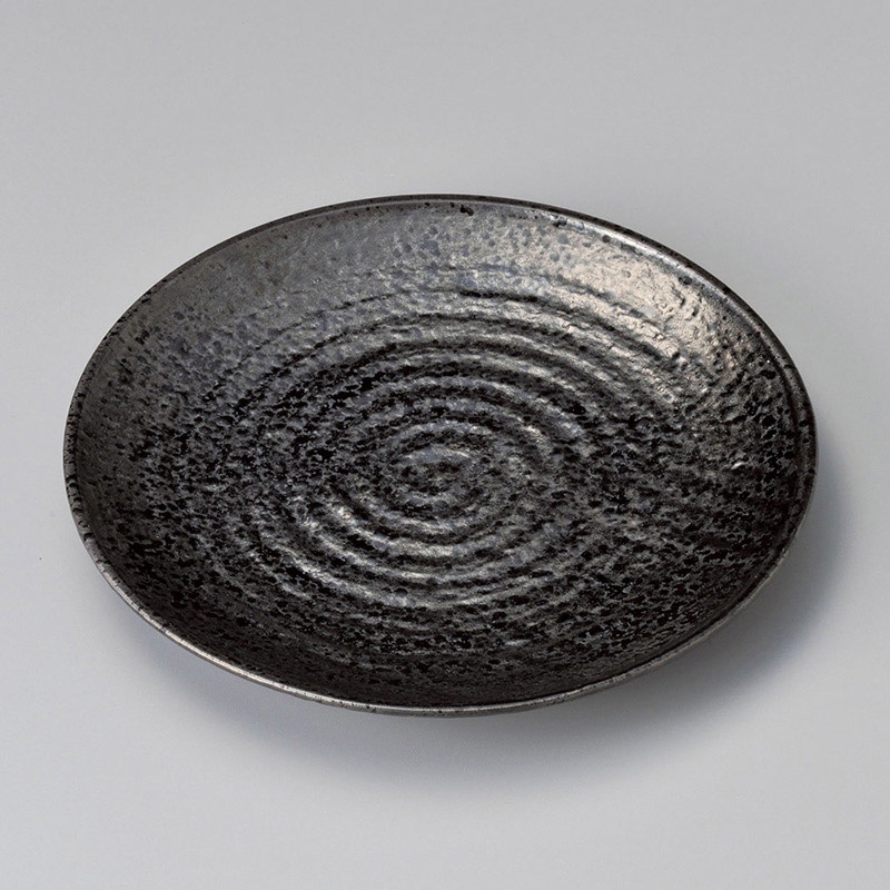 山万 17213-640 油滴天目10号丸皿(萬古焼)  1個（ご注文単位1個）【直送品】