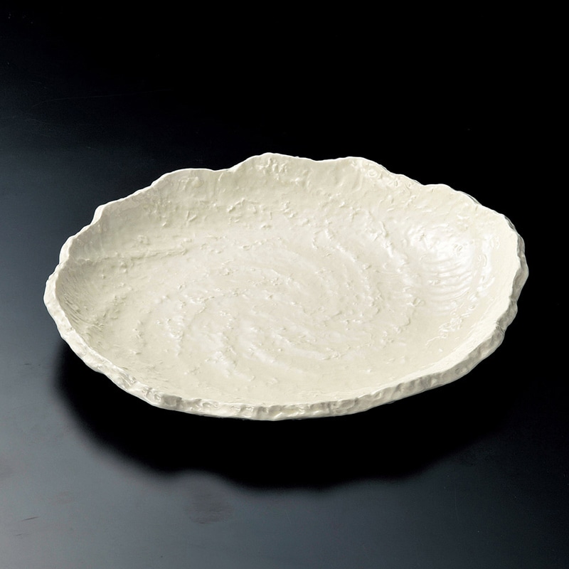 山万 17221-640 白地うず潮10号皿(萬古焼)  1個（ご注文単位1個）【直送品】