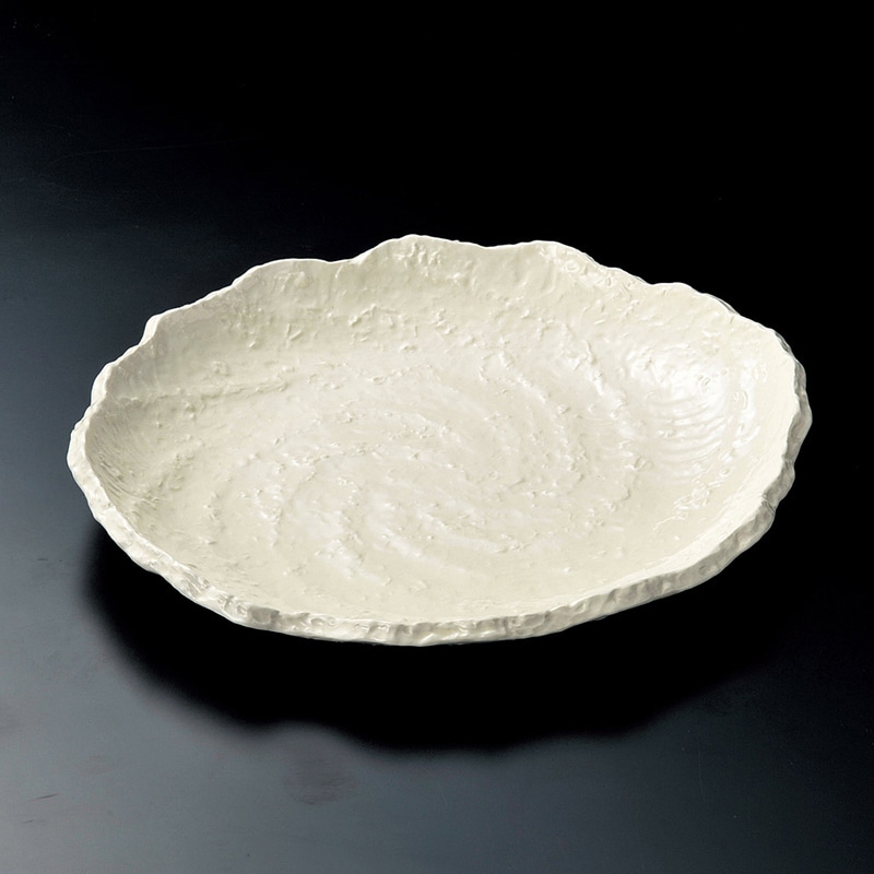 山万 17222-640 白地うず潮8号皿(萬古焼)  1個（ご注文単位1個）【直送品】