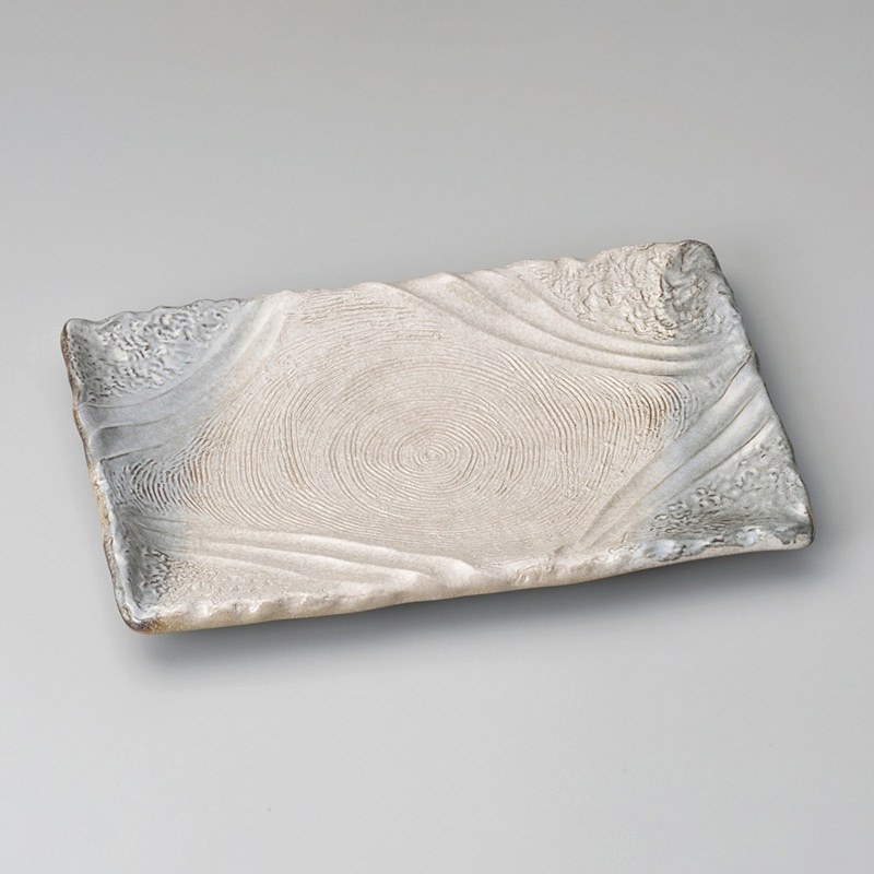 山万 17317-640 淡雪10号長角皿(萬古焼)  1個（ご注文単位1個）【直送品】