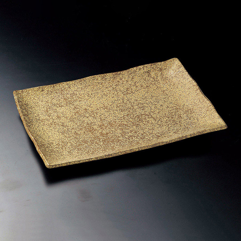 山万 17311-650 黒茶吹10号長角皿(萬古焼)  1個（ご注文単位1個）【直送品】