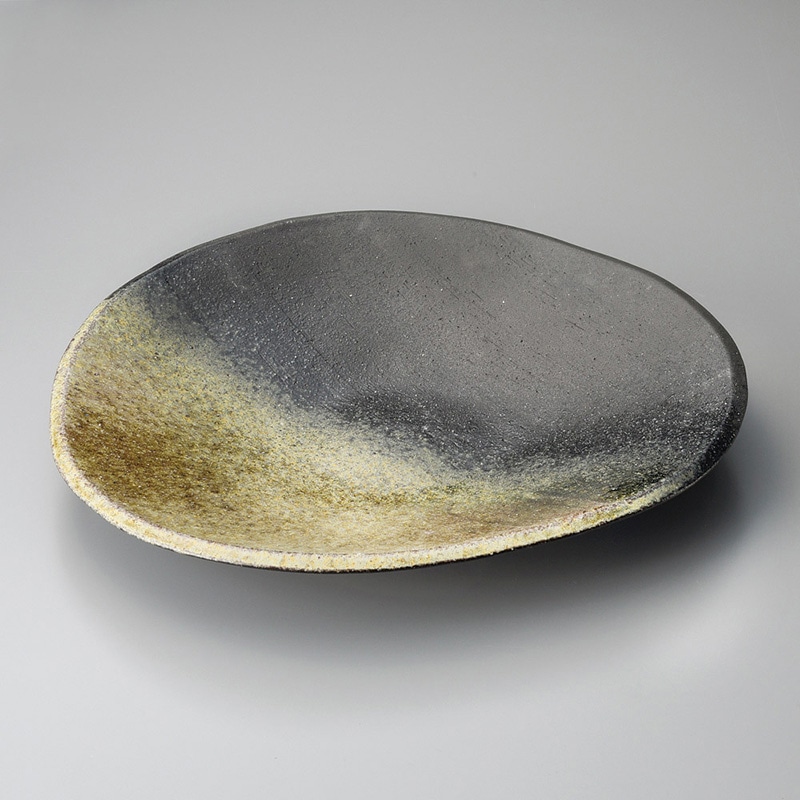 山万 17417-660 古陶12.0変形大皿(信楽焼) 1個（ご注文単位1個）【直送品】