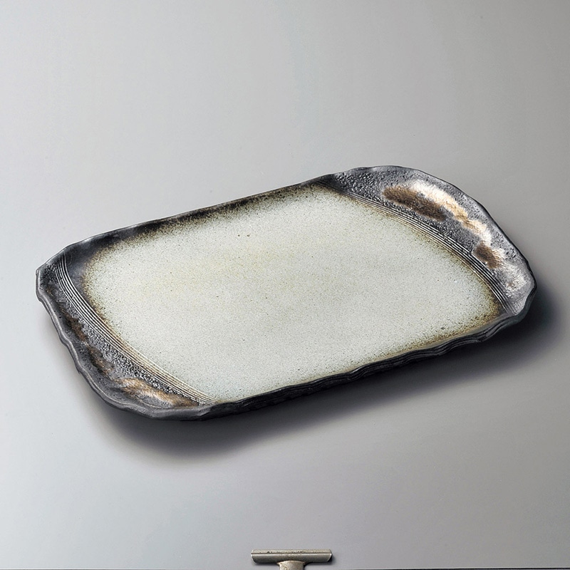 山万 17302-650 風雅 手造り9号小判皿 萬古焼 1個（ご注文単位1個）【直送品】