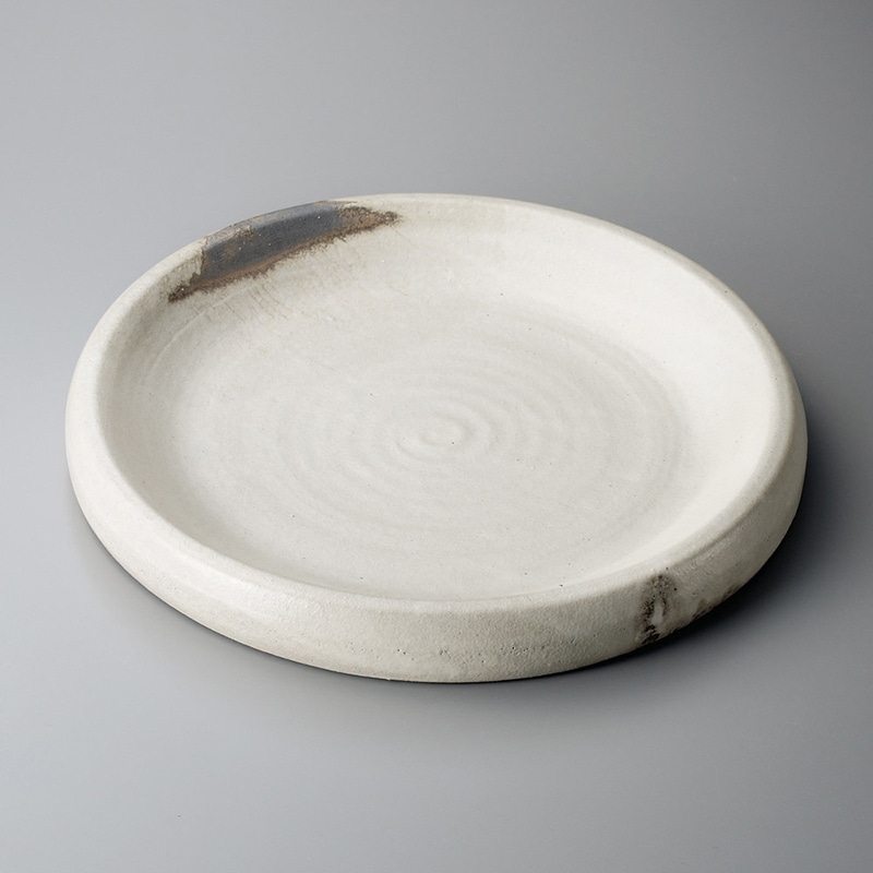 山万 17502-660 灰釉粉引10.0台皿(信楽焼) 1個（ご注文単位1個）【直送品】