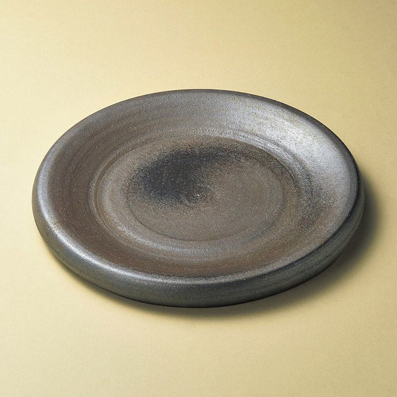 山万 17506-660 黒窯変10.0台皿(信楽焼)  1個（ご注文単位1個）【直送品】