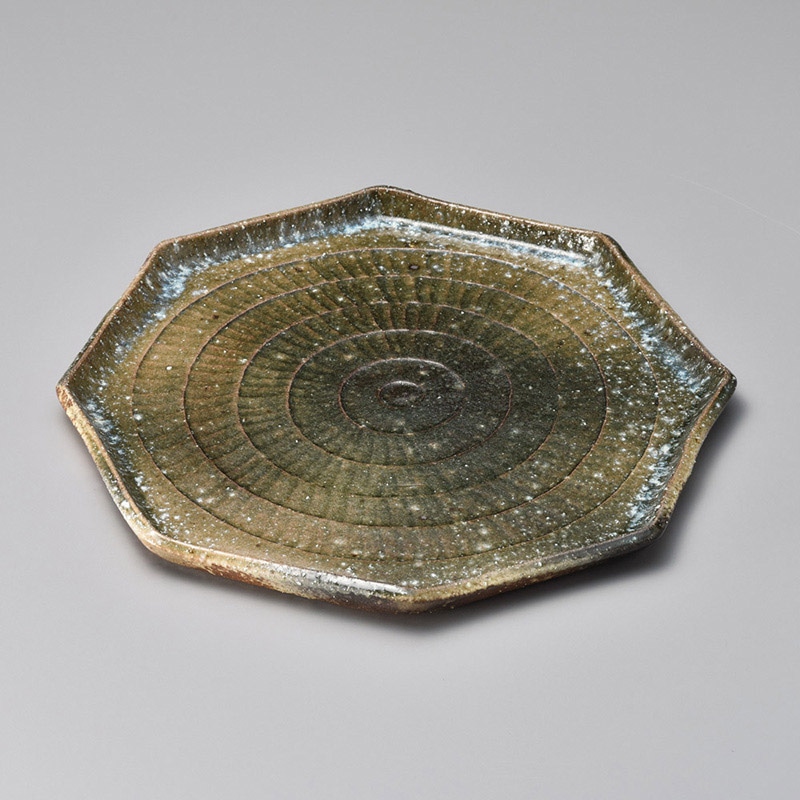 山万 17516-660 ビードロ窯変八角皿  1個（ご注文単位1個）【直送品】