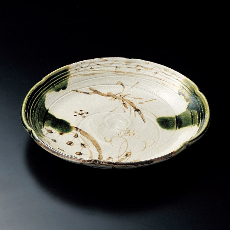 山万 17603-510 織部花大皿  1個（ご注文単位1個）【直送品】