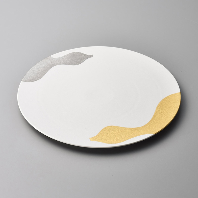 山万 17702-140 ひさご金銀8.0フラット皿  1個（ご注文単位1個）【直送品】