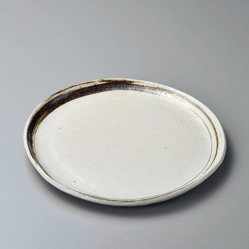 山万 17813-660 鉄刷毛目10.0丸皿(信楽焼) 1個（ご注文単位1個）【直送品】