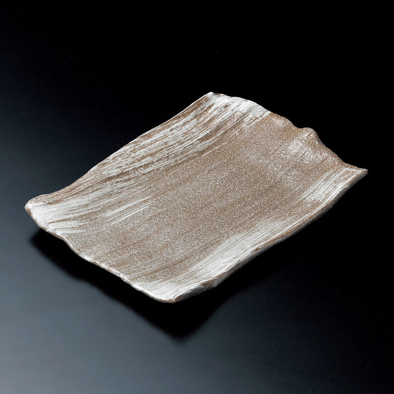 山万 18509-640 雪志野10号長角皿(萬古焼)  1個（ご注文単位1個）【直送品】