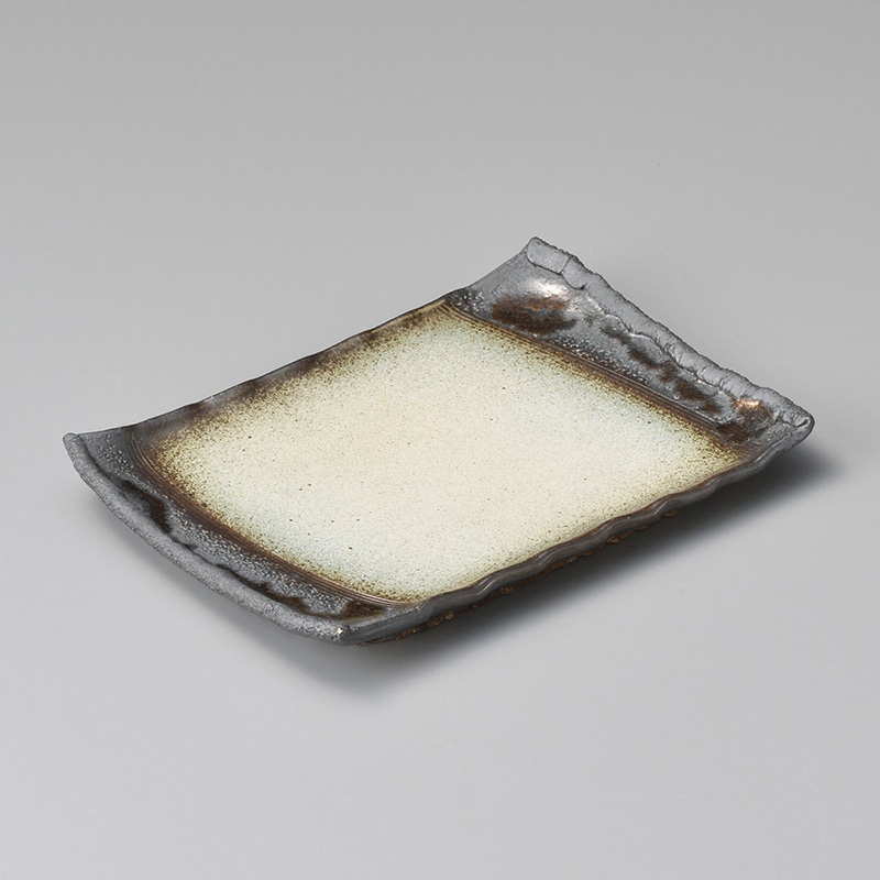 山万 18701-650 風雅 手造り9号長角皿 萬古焼 1個（ご注文単位1個）【直送品】