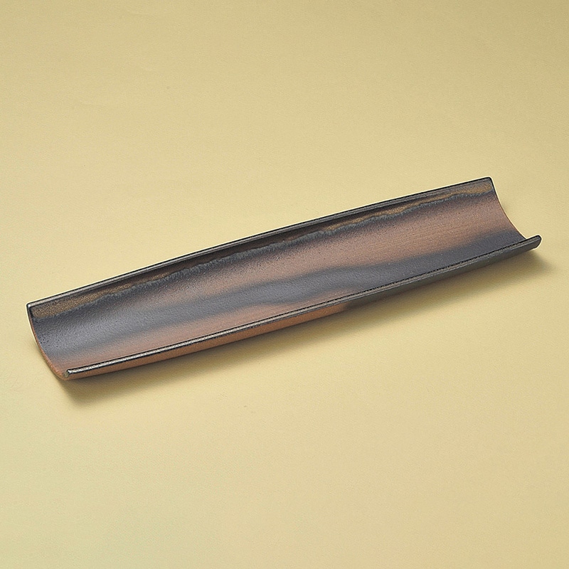 山万 18910-Y0 金彩 手造りトレー 萬古焼 1個（ご注文単位1個）【直送品】