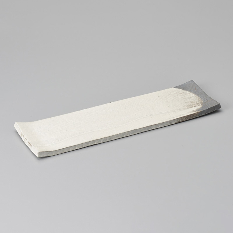 山万 19002-660 灰釉粉引15クシ目長角皿 信楽 1個（ご注文単位1個）【直送品】