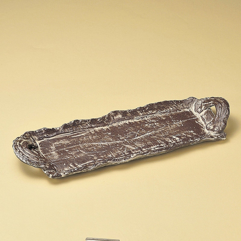 山万 19007-170 炭化土白化粧手付尺5寸皿  1個（ご注文単位1個）【直送品】