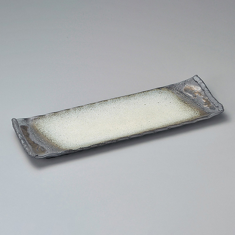 山万 19010-650 風雅 手造り14号長盛皿 萬古 1個（ご注文単位1個）【直送品】