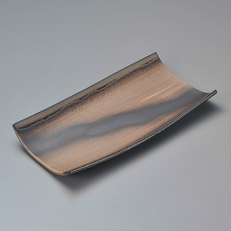 山万 18209-Y0 金彩 手造り長角皿 大 萬古焼 1個（ご注文単位1個）【直送品】