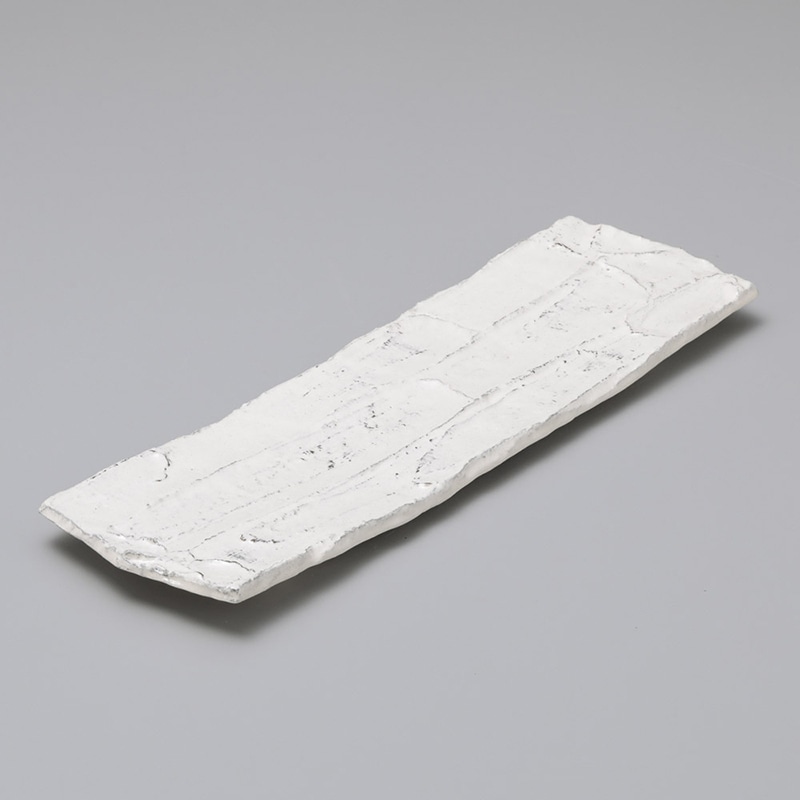 山万 19008-460 粉引ソギ四ツ足細長角皿(中)  1個（ご注文単位1個）【直送品】