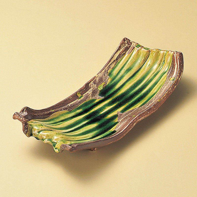 山万 18312-140 さび釉ヒワ流し11.0盛皿  1個（ご注文単位1個）【直送品】