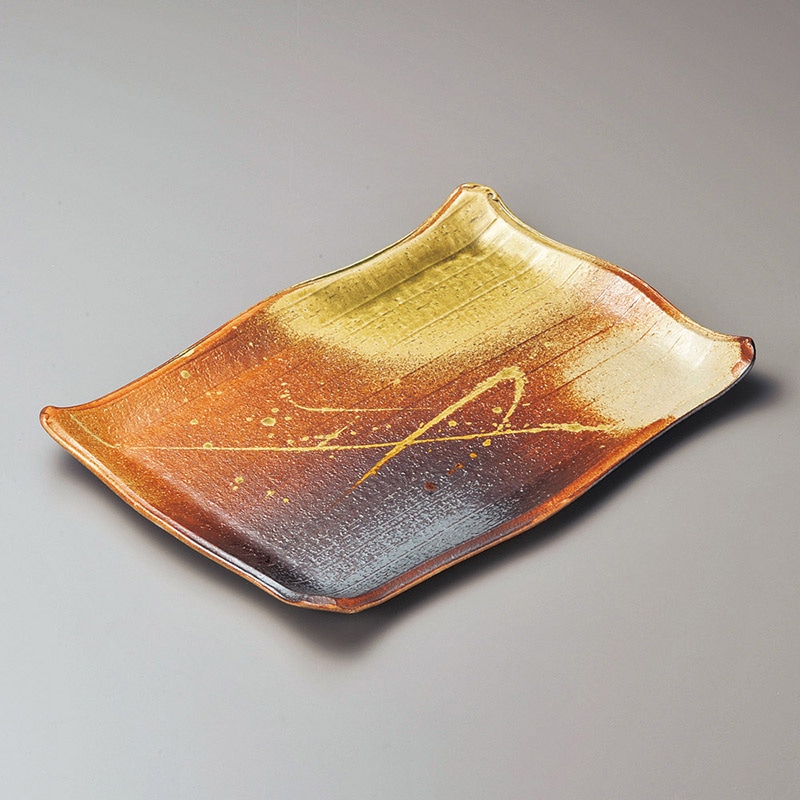 山万 18408-660 古信楽12.0長角皿(信楽焼) 1個（ご注文単位1個）【直送品】